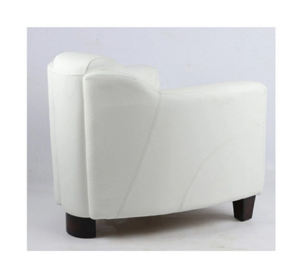 Fauteuil en cuir blanc véritable Gentleman - Novatrend