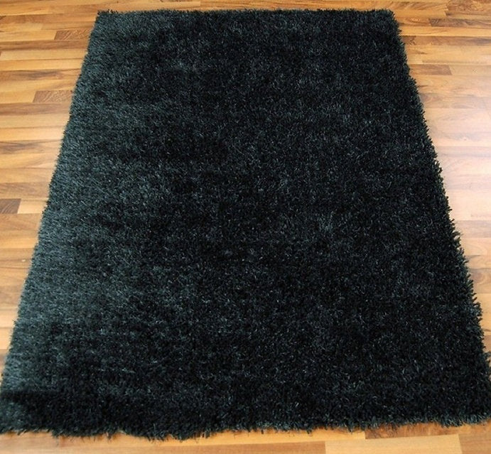 Tapis de salon Moderne poils longs DONNA Noir - Novatrend