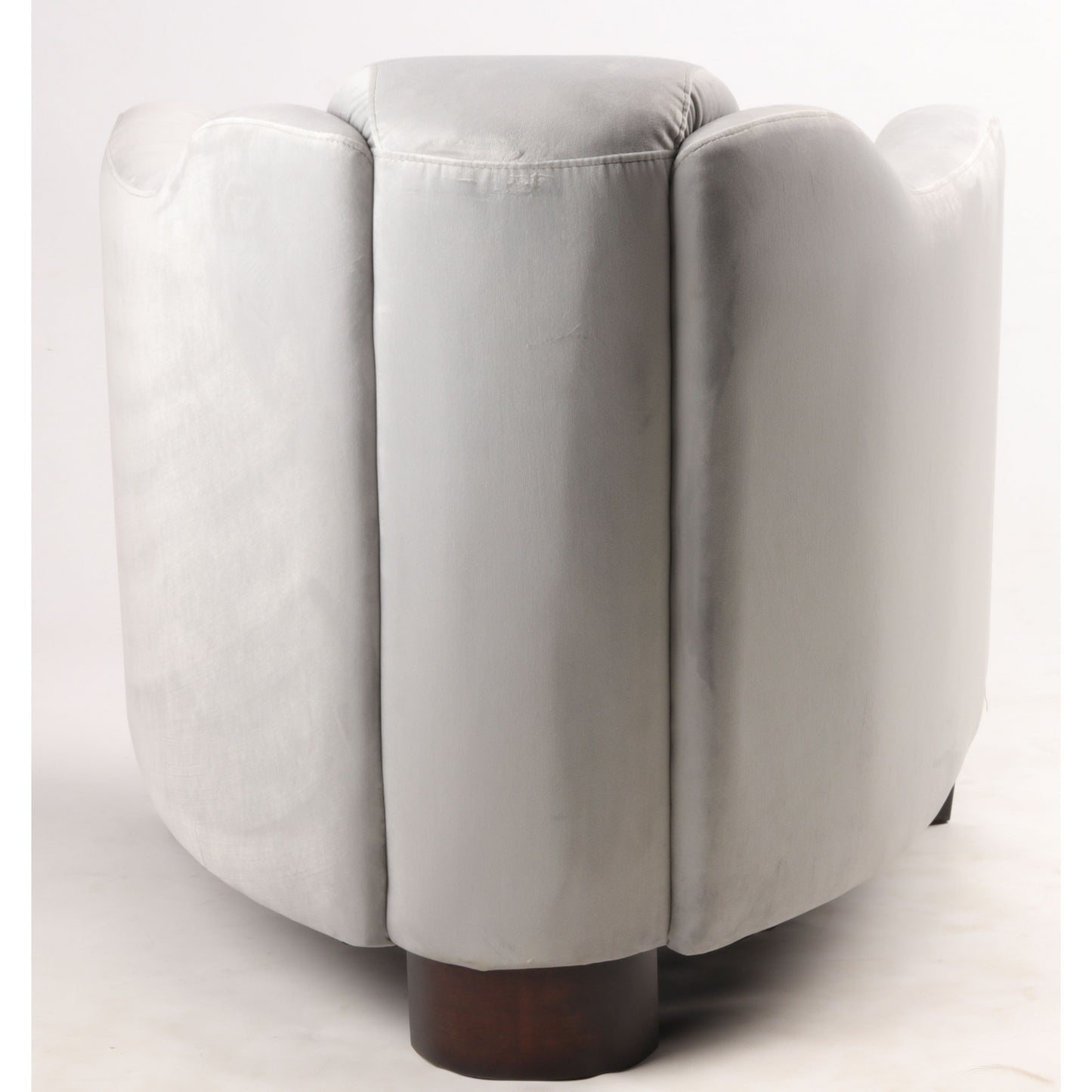 Fauteuil Gentleman en velours gris SILKY - Novatrend