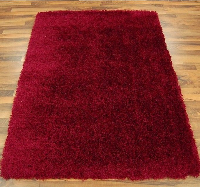 Tapis de salon Moderne poils longs DONNA Rouge - Novatrend