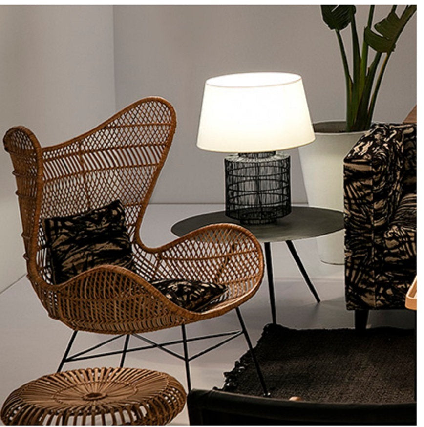 Fauteuil design osier et métal NATURA - Novatrend