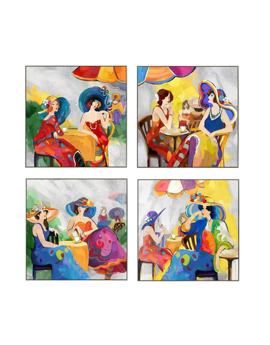 Impression sur toile avec cadre argent TEA TIME - Novatrend