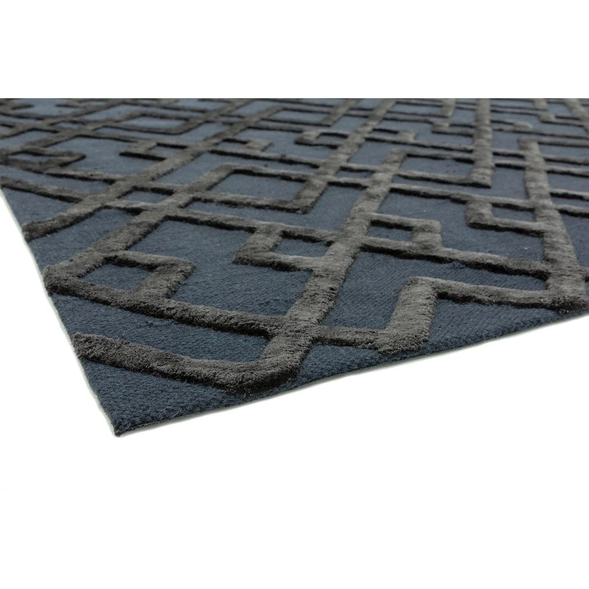 Tapis de salon tufté main laine et viscose KENNET