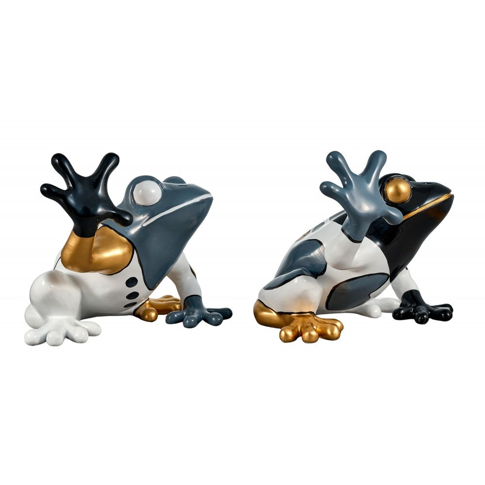 Sculpture moderne statue CLASSY FROGS - Set de 2 - Novatrend