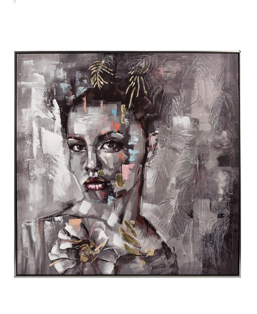 Impression sur toile avec cadre argent AFRICA VIBE - Novatrend