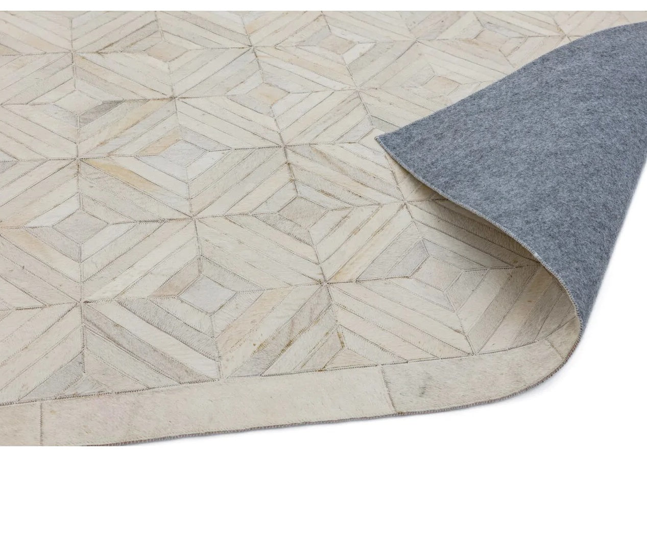 Tapis Salon Luxe Cuir de Vache PAMPA Parquet - Novatrend