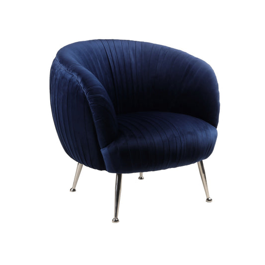 Fauteuil en velours bleu PALACIO - Novatrend