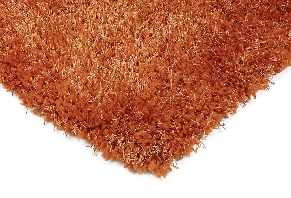 Tapis de salon Moderne poils longs DONNA Orange - Novatrend