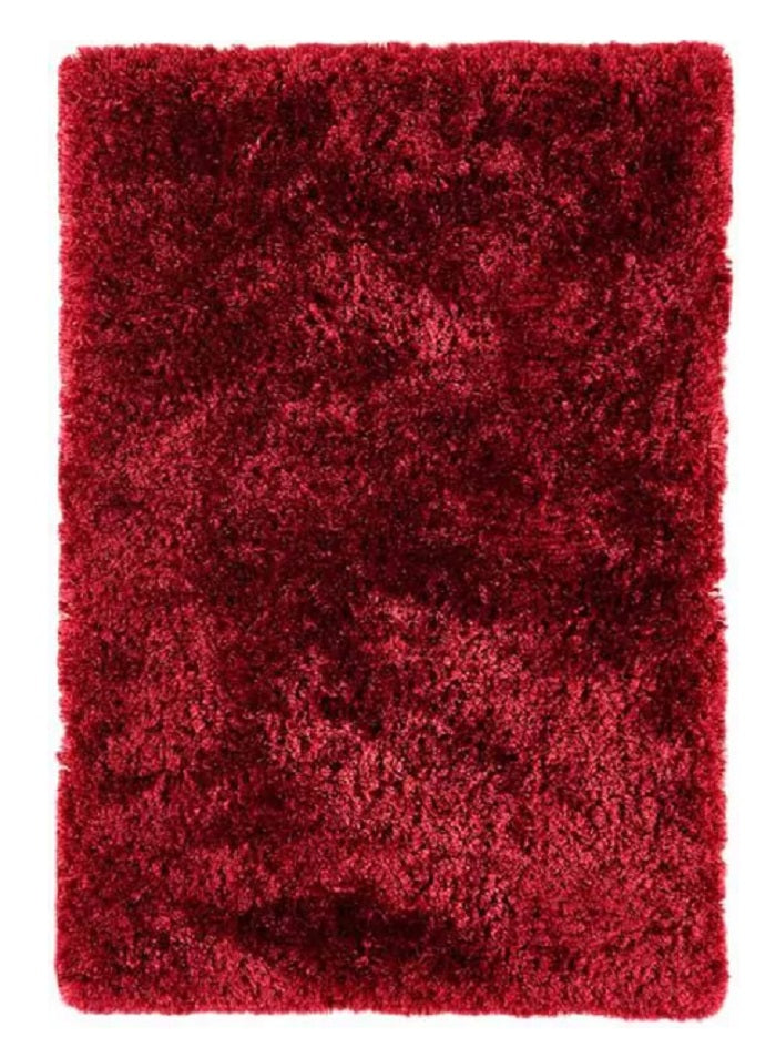 Tapis salon confort shaggy SPLASH Rouge - Novatrend