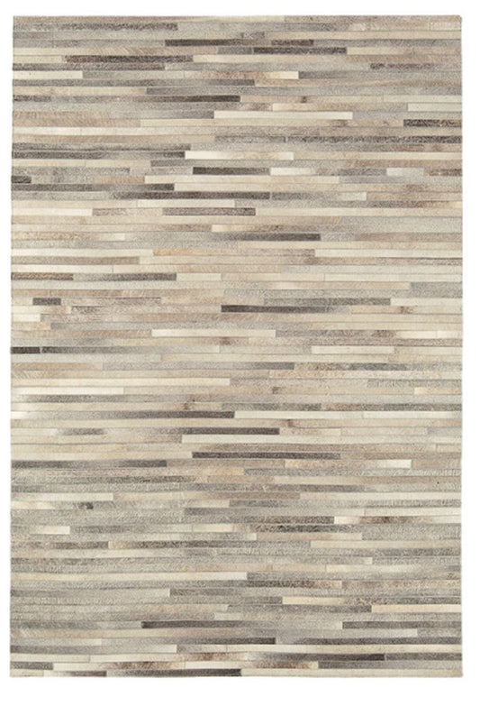 Tapis Salon Luxe Cuir de Vache PAMPA Stripes Light - Novatrend