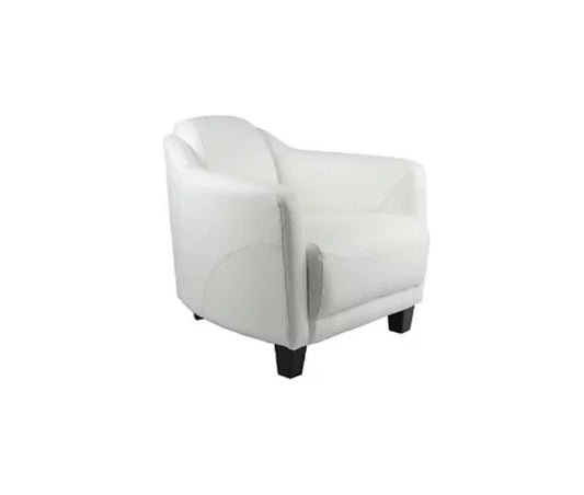 Fauteuil en cuir blanc véritable Gentleman - Novatrend