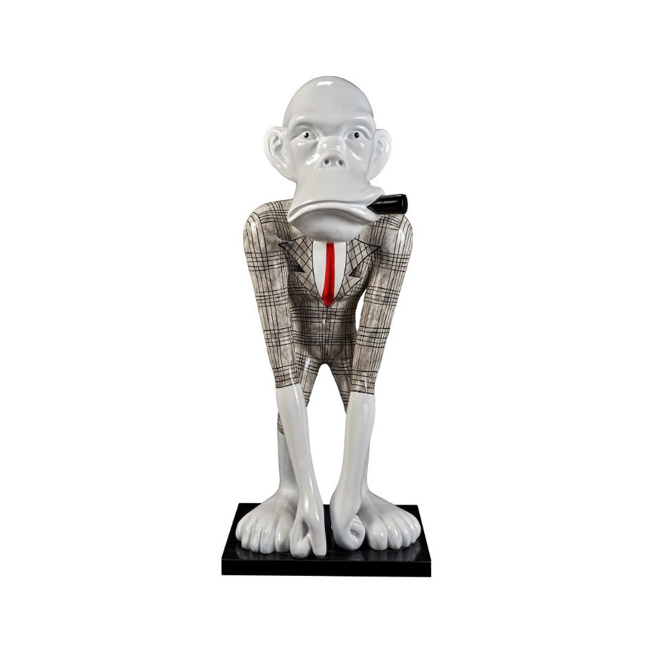 Sculpture statue moderne géante SMOKING MONKEY 1m40 - Novatrend