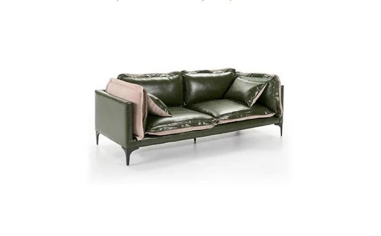 Canapé Réversible lin et cuir synthétique VERDE - Novatrend