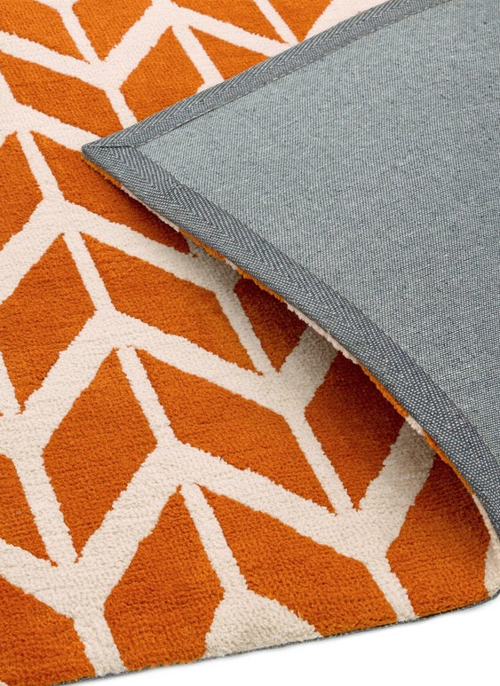 Tapis Salon Moderne Design GEOX Chevron Orange - Novatrend