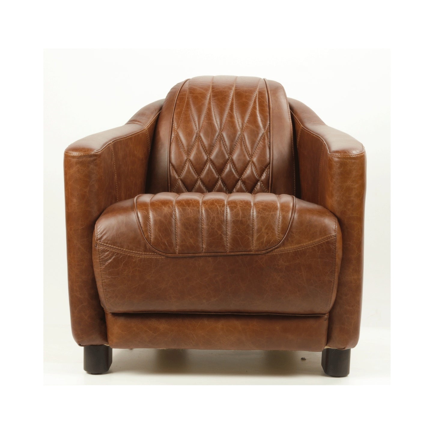 Fauteuil club en cuir véritable LE MAGNIFIQUE - Novatrend