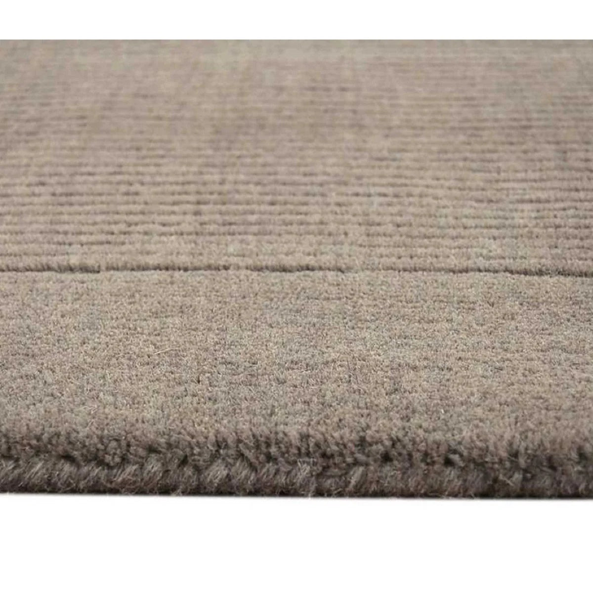 Tapis de Salon Moderne uni Pure Laine CANDY Taupe