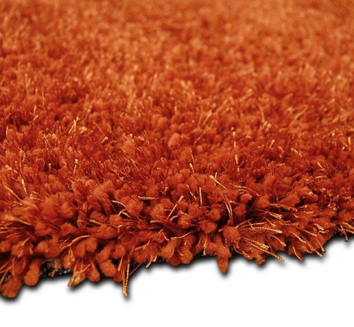 Tapis de salon Moderne poils longs DONNA Orange - Novatrend