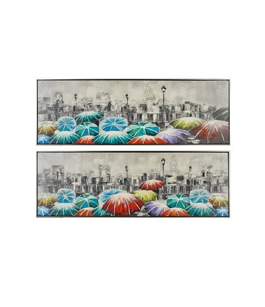 Set de 2 tableaux cadre argent VERTIGO - Novatrend