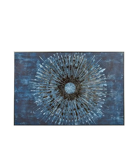 Impression sur toile avec cadre argent ORBITE - Novatrend