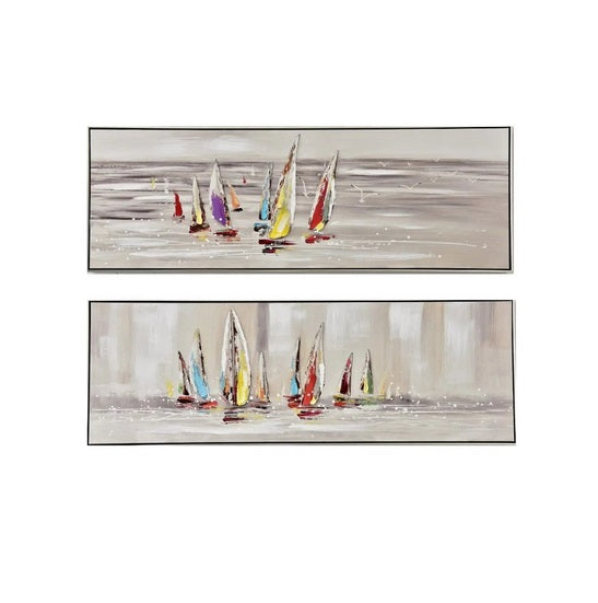 Set de 2 tableaux cadre argent REGATE - Novatrend