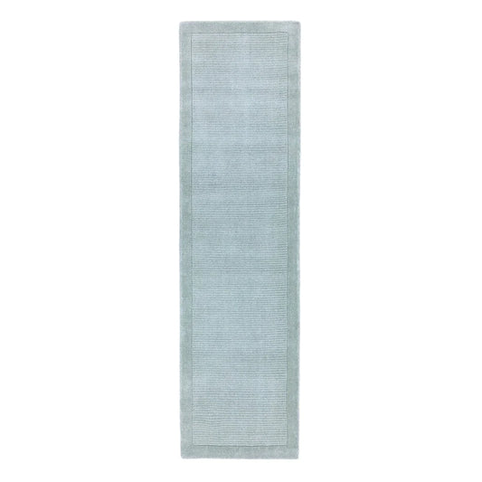Tapis de couloir uni pure laine CANDY Bleu ciel - Novatrend