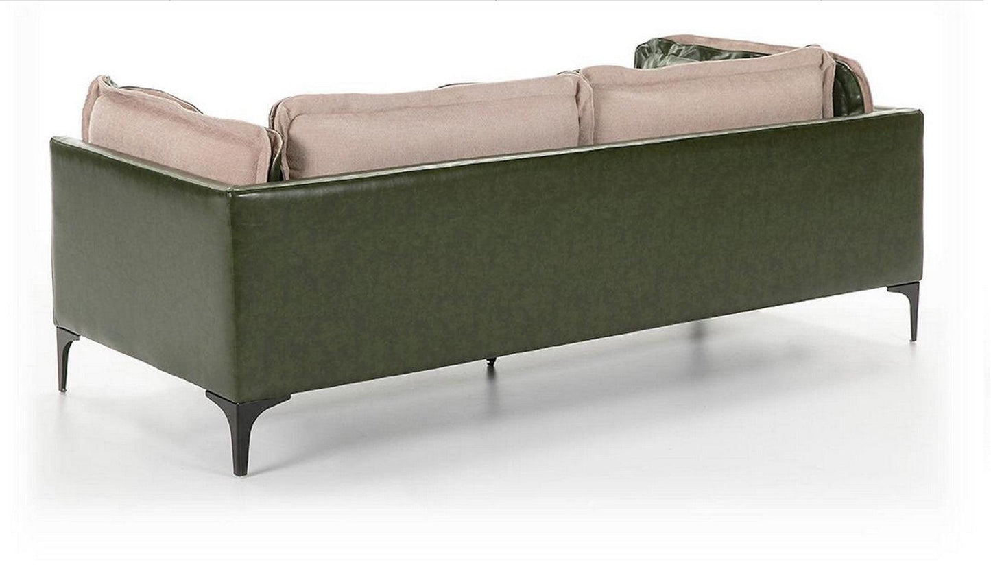 Canapé Réversible lin et cuir synthétique VERDE - Novatrend