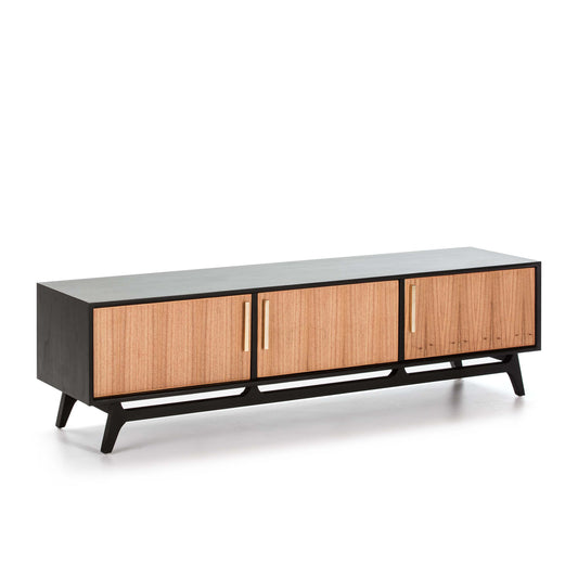 Meuble TV buffet en bois massif SUNO