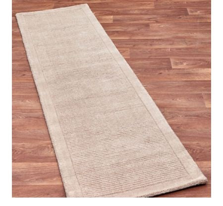 Tapis de couloir uni pure laine CANDY Beige - Novatrend