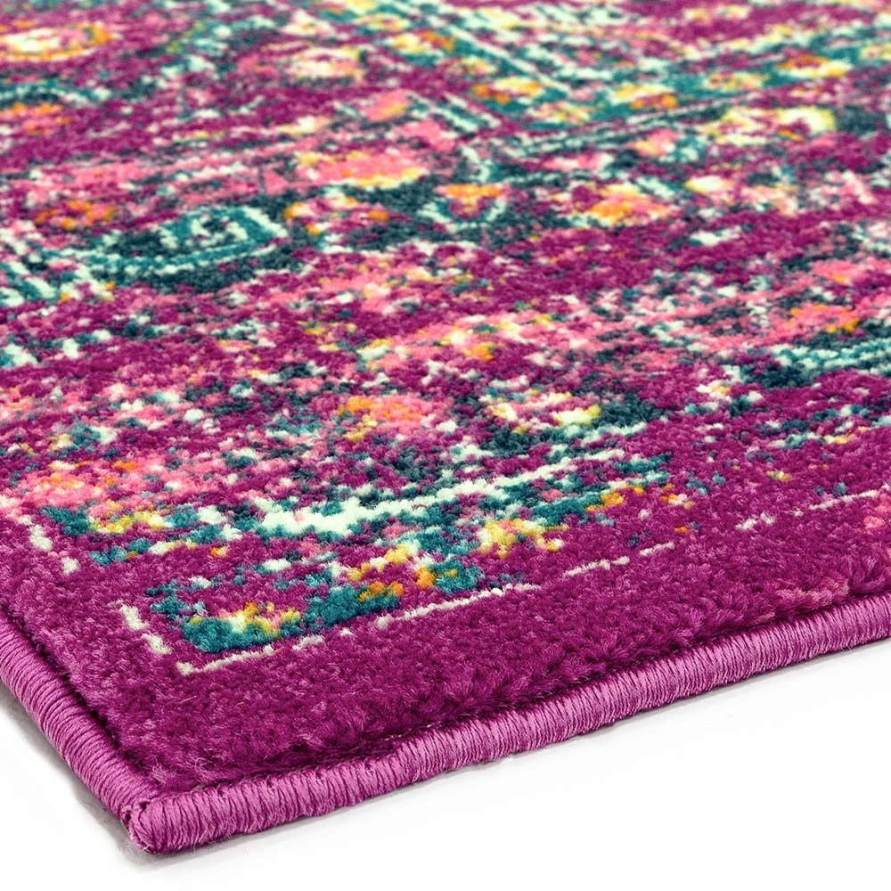 Tapis de salon tissé plat style orient WESSON MEDAILLON - Novatrend