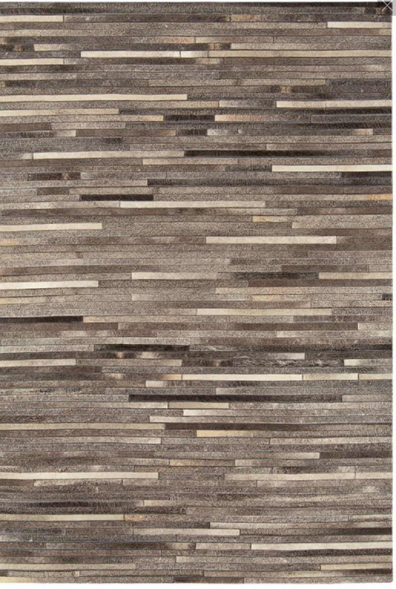 Tapis Salon Luxe Cuir de Vache PAMPA Stripes - Novatrend