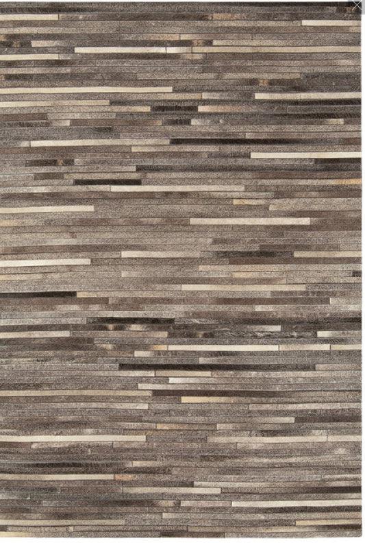 Tapis Salon Luxe Cuir de Vache PAMPA Stripes - Novatrend