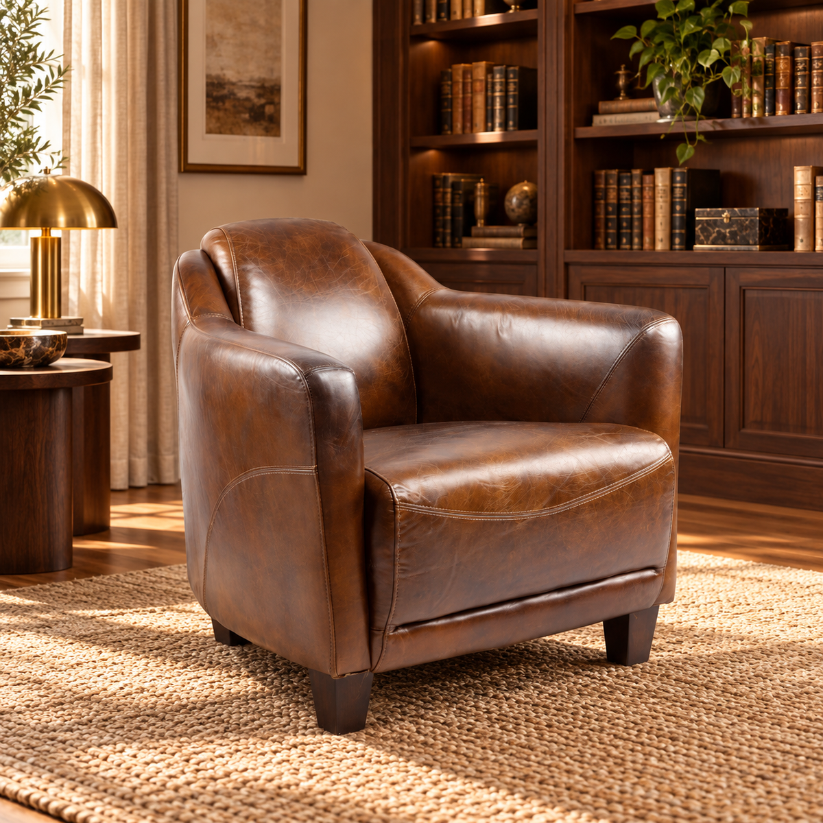 Fauteuil Gentlemen Cigar Cuir véritable