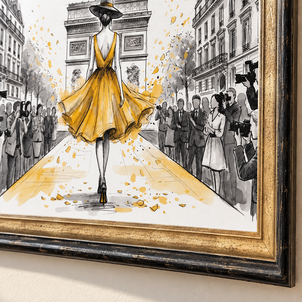 Tableau cadre en bois PARIS HAUTE COUTURE