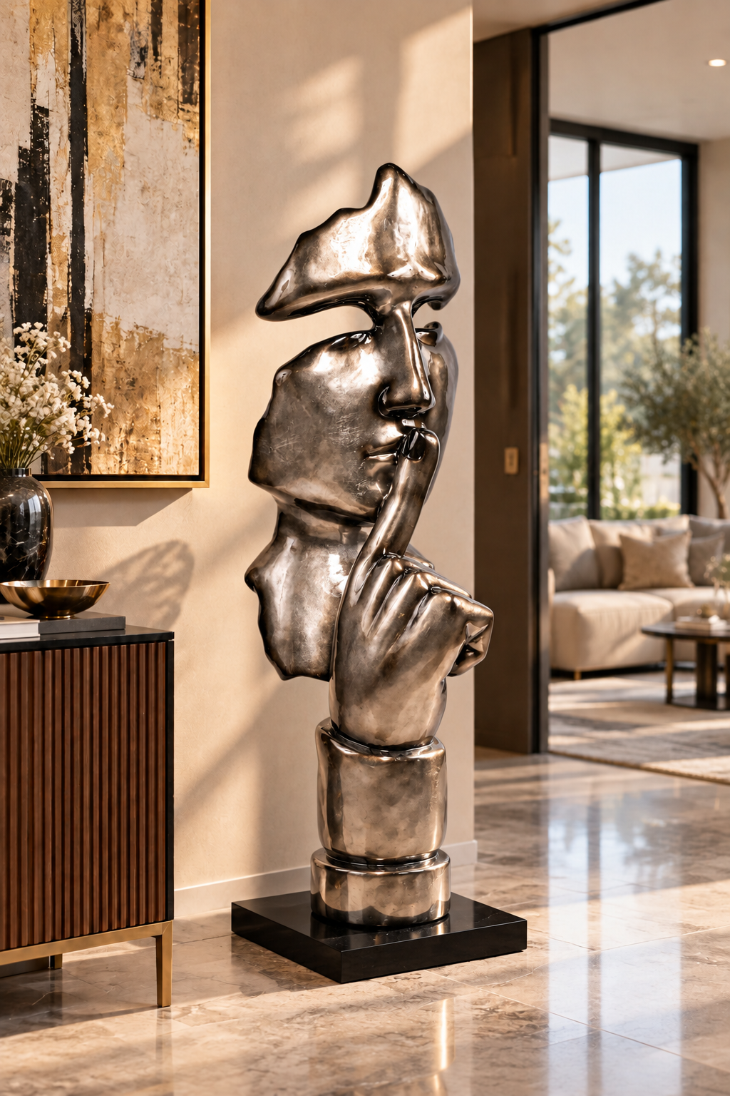 Sculpture géante moderne SILENCE POP - 1m50