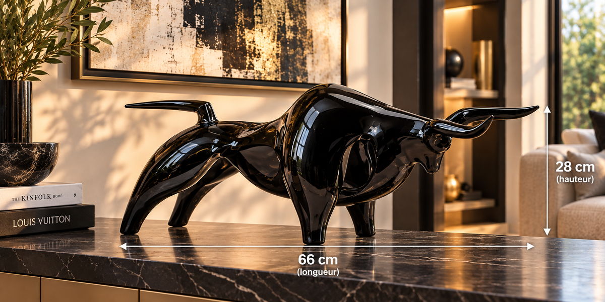 Sculpture statue moderne BLACK BULL