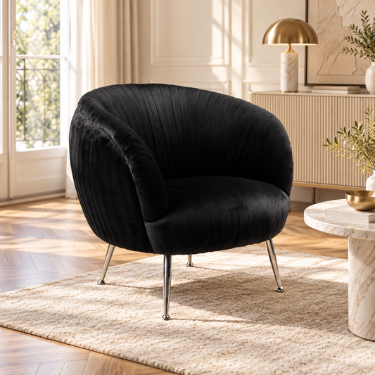 Sillón PALACIO de terciopelo negro