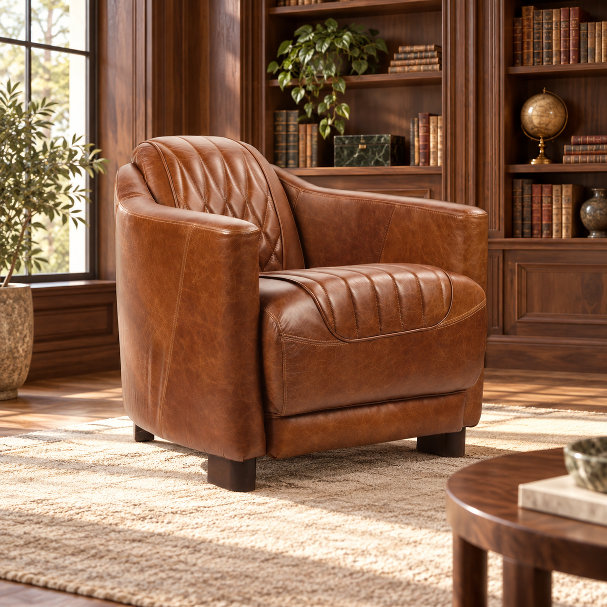 Sillón club en cuero genuino LE MAGNIFIQUE