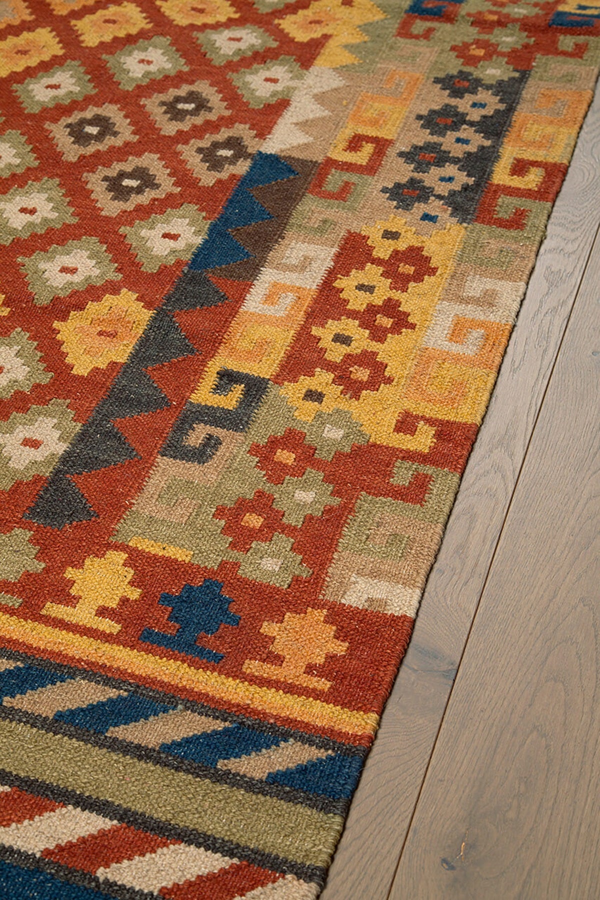 Alfombra kilim oriental de lana tejida a mano SIVA