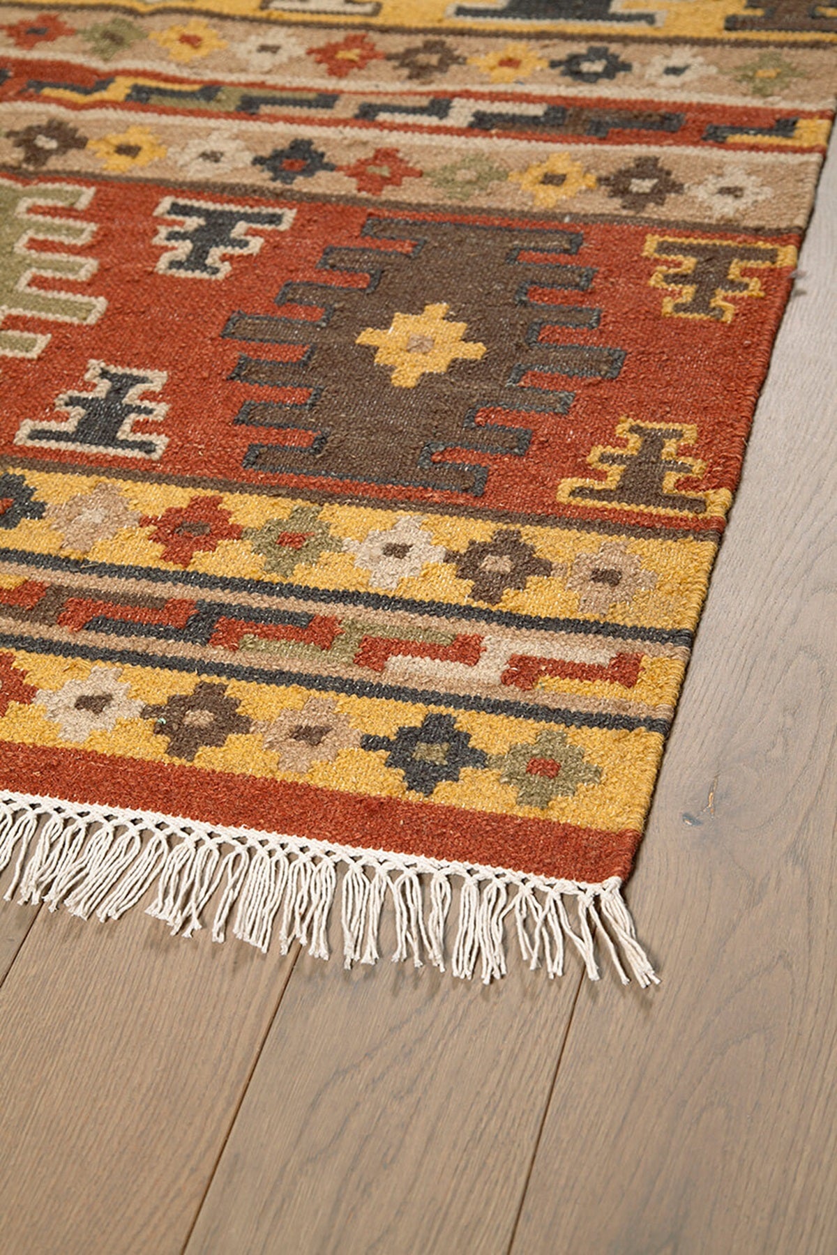 Alfombra kilim oriental de lana tejida a mano LAZO