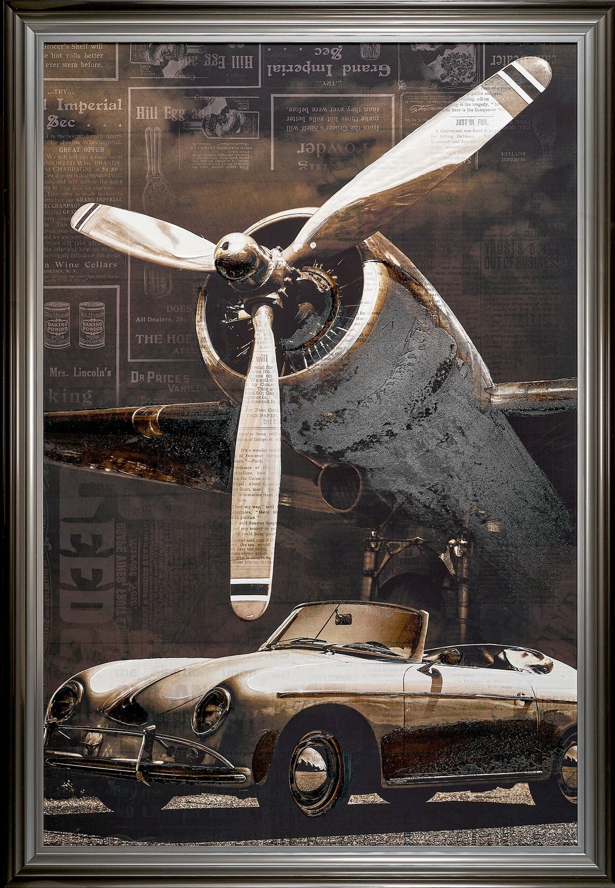 Tableau cadre en métal AVIATION VINTAGE
