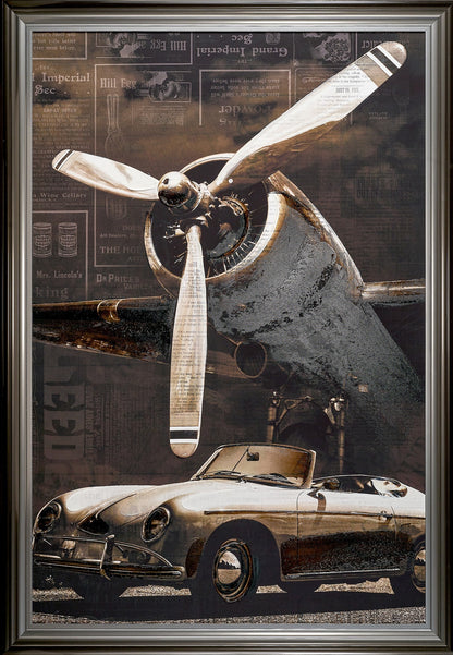 Tableau cadre en métal AVIATION VINTAGE