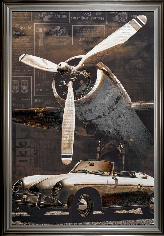 Tableau cadre en métal AVIATION VINTAGE