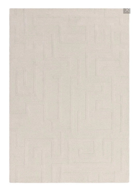 Tapis de salon moderne pure laine tufté main ZEMA