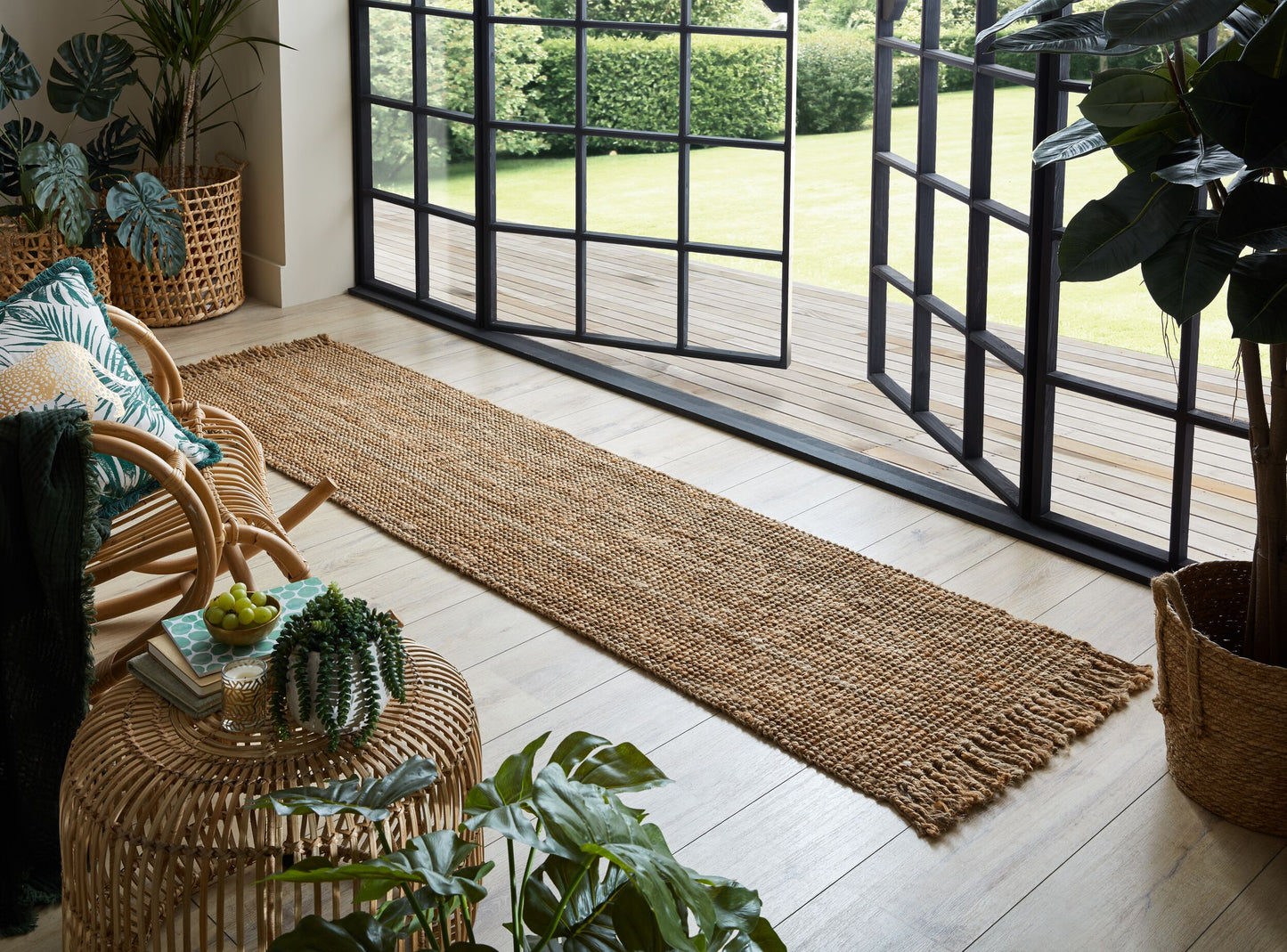 Tapis de couloir moderne en Jute CURLY