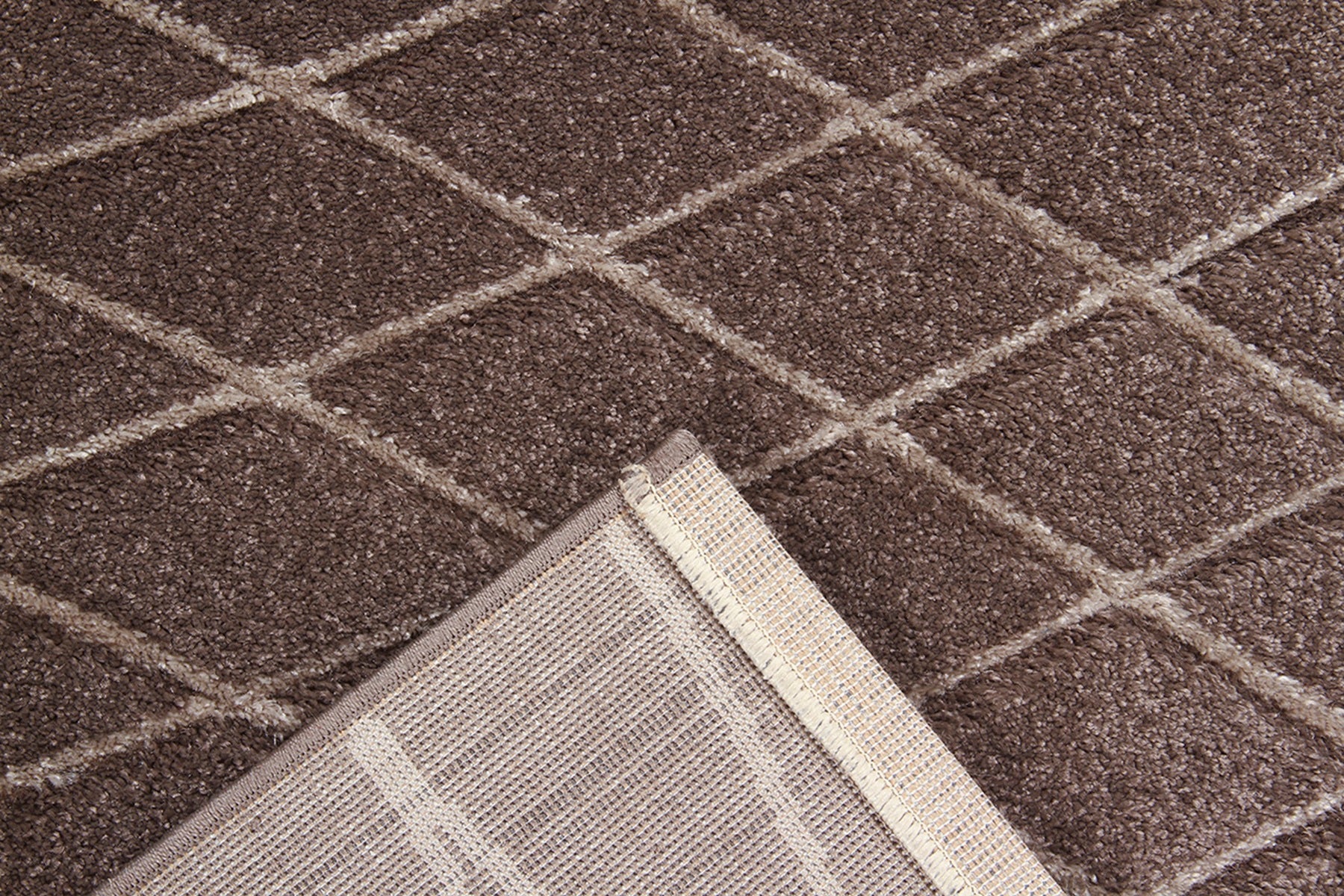 Tapis de salon moderne tissé plat BROWNIE