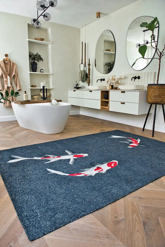 Tapis de salon et chambre tissé plat PONDY