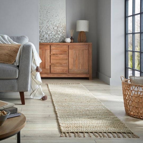 Cotton Chenille and Jute Rug ARROW Beige