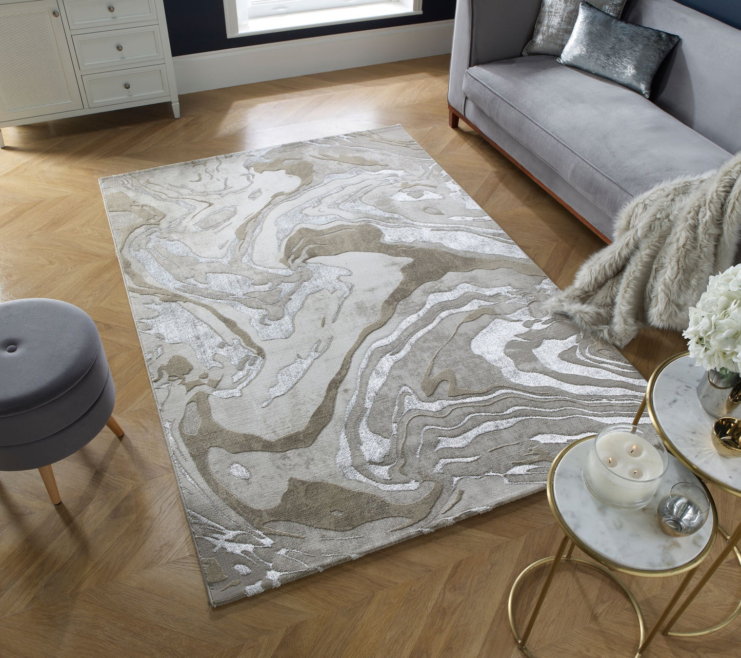 Tapis de salon moderne tissé plat SIRE
