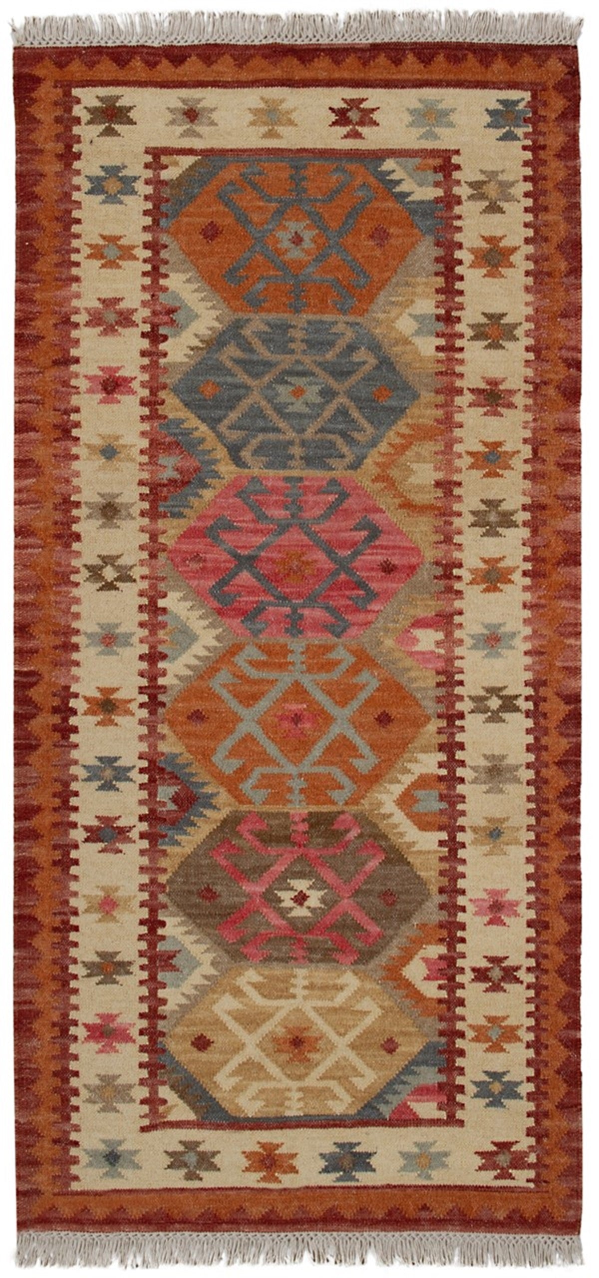 Alfombra kilim oriental de lana tejida a mano Bakan