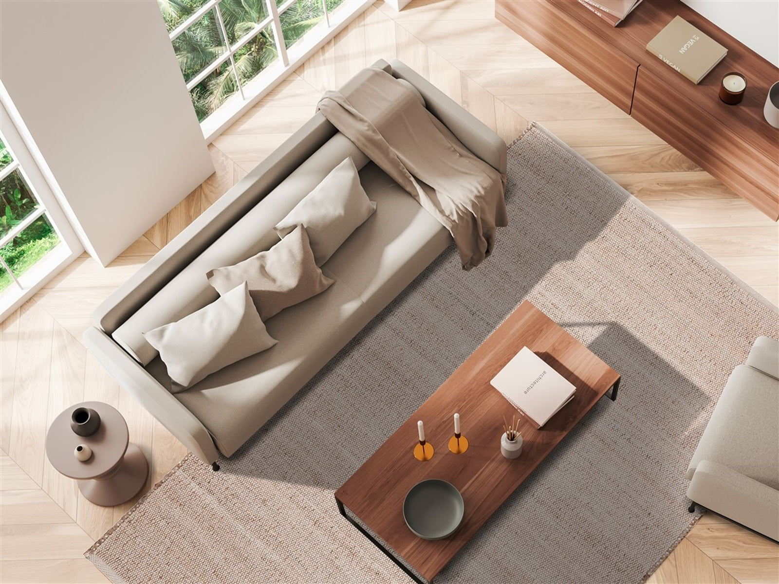 BELLO hand-woven jute living room rug